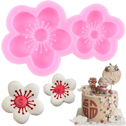 XMOLDNMS Moule en silicone en forme de fleur de cerisier pour décoration de gâteaux, pâte à sucre, pâte polymère