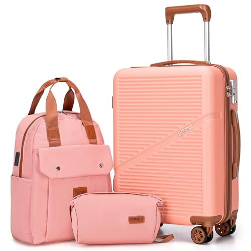 Cosbarn Carry On Luggage 22x14x9 Airline Approved, 20 Inch Carry on Suitcases with Wheels, ABS Lightweight Carry-on Luggage, Travel Suitcase Set with Wheels and TSA Lock
