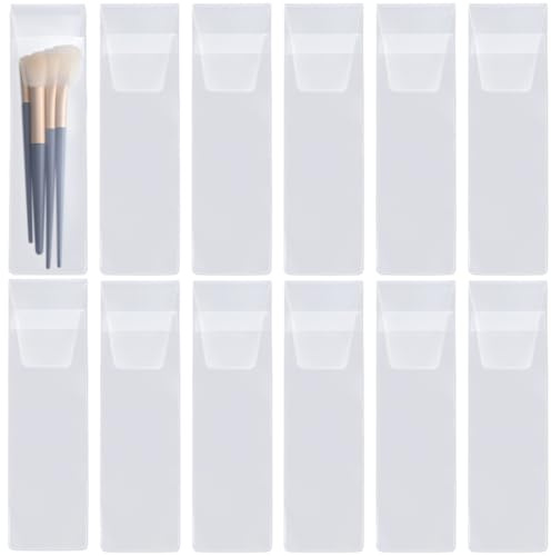 GORGECRAFT 20 st EVA sminkborste skydd kosmetisk makeupborste pennformare fodral organiserare bärbara väskor förvaring vit för kvinnor damer resor handväska tillbehör 18,5 x 2,5 cm, Vitt, 21.2x6.2cm