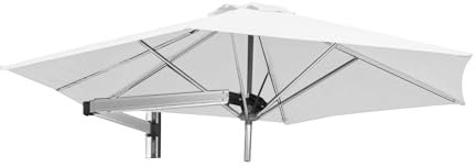 TRGCJGH Sonnenschirm Alu Ø250cm Gartenschirm Wandschirm mit Kippbarer Aluminiumstange,Balkonschirm, Sonnenschutz(250cm/8.2ft,Beige)