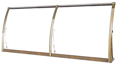 HXYhydrypd Vordach für Haustür, PC+Aluminiumlegierung, Balkon Überdachung, Haustür Vordach, Überdachung Haustür (Champagnerfarbene Halterung + Transparente Platte)(Size:80 * 240cm/31.5 * 94.5in)