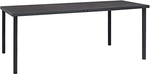 HEFZGDB Outdoor-Esstisch Anthrazit 190x90x74 cm Stahl Campingtisch Gartentisch Balkontisch Geeignet für Gärten, Terrassen, Decks.