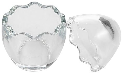 Alipis 2pcs Lead-Free Glass Dessert Cups 100ml Egg-Shaped Yogurt and Pudding Moulds for Baking and Cake Making