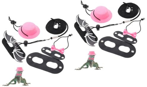 BESPORTBLE 2sätze Lizard Leash Mit Verstellbarem Hut Für Reptilien Wie Bartagamen Für Halloween Geburtstage Und Outdoor-aktivitäten