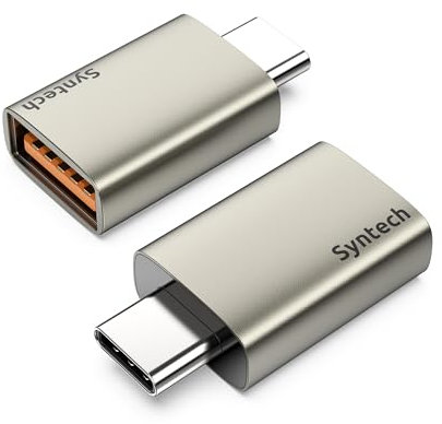 Syntech USB C auf USB Adapter, 10Gbps USB3.2 Gen 2 Fit Side by Side, Type C Male auf A 3.2 Female Adapter Kompatibel mit iPhone 16 Pro Max/iPad/iMac/MacBook Pro und Thunderbolt 4/3 Geräte, Starlight