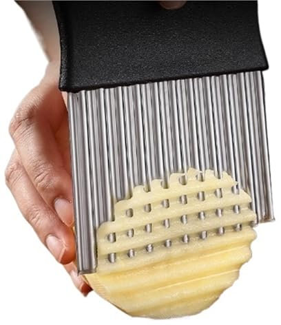 NJNNN Couteau à découper en Acier Inoxydable, Mini Coupe-Frites, Hachoir ondulé, trancheuse à Frites, for légumes, Pommes de Terre, Chips de Carottes et Fruits, 14 cm