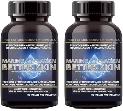 Intenson Marine Kollagen + Vit.C + Hyaluronsäure 120 Tabletten, Peptan F, Fischkollagen (Packung mit 2)