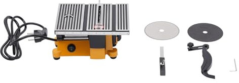 Mini sierra circular de mesa de 90 W, pequeña sierra circular de precisión con 3 cuchillas, profundidad de corte ajustable de 4 a 16 mm, sierra de mesa portátil para trabajos de madera y manualidades,