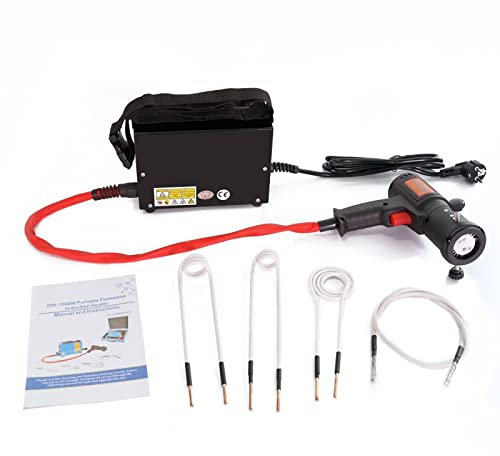 Kit de calentador de inducción magnética, calentador de inducción electromagnético de 1500 W con 4 piezas de bobina, kit de reparación de pernos, herramienta de tornillo, removedor de calor para