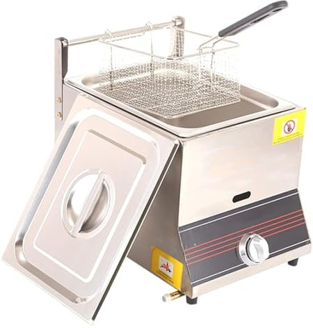 Essiccatoio a Gas professionale, essiccatore per Chip di pollo in acciaio inossidabile con serbatoio 6L con cucchiaio per cesto della famiglia di ristoranti commerciali