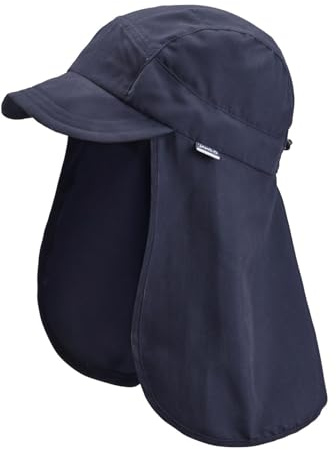 JAKO-O Kinder UV-Mütze mit Nackenschutz UPF 50+ – Sommer Kappe Sonnenschutz | Maximaler Sonnenschutz: Leichte Kinder Kappe mit UV-Schutz 50+, langem Nackenschutz & schnelltrocknendem Stoff für Strand.