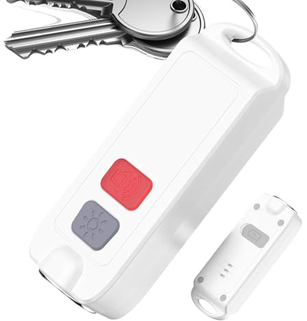 Alarme personnelle, porte-clés d'alerte avec lumière LED, dispositif de sécurité rechargeable imperméable 130 dB pour maison, voyage, randonnée, nuit