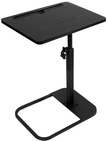 Kiss Me TV Tray Table, Small Adjustable Height C Shaped Sofa Side Table