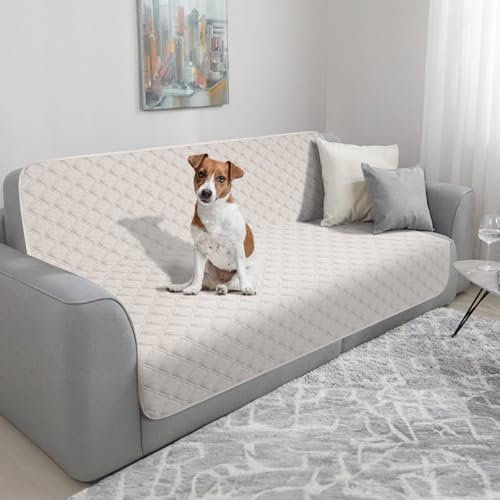 TAIKURA wasserdichte Hundedecke, 137 x 208cm Hundematte Haustier Decke rutschfeste robuste Hundedecke wiederverwendbar maschinenwaschbar kann als Schutz für Sofa, Bett, Autositz, Beige
