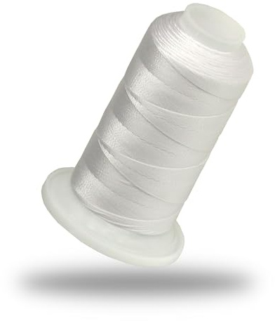 Lialina sytråd 100 % polyester/extra starkt garn 250 m / lädergarn för tjocka tyger / Oeko-Tex certifierad / tjocklek 30 / robust tråd (vit)