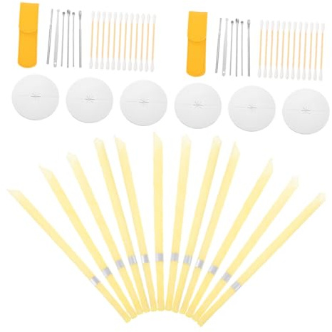 VICASKY 2 ensembles Kit Bougies Auriculaires Naturelles Forme de Cornet avec Disque Protecteur Kit de Soins et Nettoyage des Oreilles pour Adultes Bougies Cire Parfumées pour Élimination