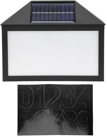 Holibanna Lampe Solaire Murale Noire en Plastique pour Numéro de Maison Batterie 2200mah et Longue Durée D'éclairage, pour L'extérieur Décoration de Villa