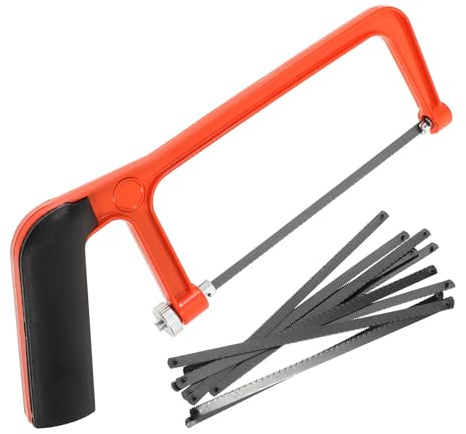 Milisten Mini de Mano, Segueta Pequeña en Forma, Metálica Plástico, Naranja, para Cortar Madera y Plástico, Estable y Antiobstrucción, para Carpinteros y Trabajadores Madera