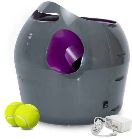 PetSafe Automatic Ball Launcher - Interactive Dog Toy for Enrichment - Tennis Balls Included - Motion Sensor Promotes Safe Play - Indoor & Outdoor - Adjustable Range - A/C Adaptor or Batteries