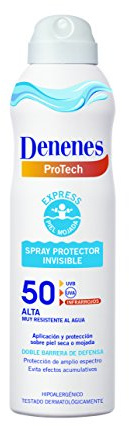 ECRAN DENENES SPRAY AEROSOL WET SKIN FP50 250 ML | Protección solar dentro del agua y se aplica sin secar al pequeño entre baño y baño. Resistente al agua, sudor y arena