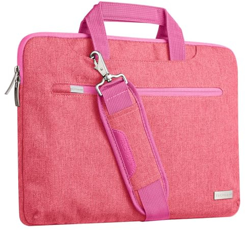 TECHGEAR Laptop-Tasche für 12, 13, 14 & 15 Zoll – Schützende Laptophülle mit Schultergurt, Gepäckriemen, versenkbaren Griffen & mehreren Fächern – Tragbare Multifunktions-Tasche für Arbeit & Reisen