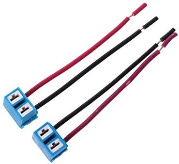 Hergon 2 Stück H7 Anschluss, weibliche Keramik-Buchsen, Auto-Glühbirne, Lampen-Adapter mit Draht