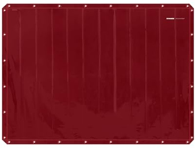 Stamos Welding Group Rideau De Soudure Bâche Ignifugée Écran De Protection Ignifugé Accessoire SWS03 (239 x 175 cm, Conformité EN ISO 25980, Coutures KEVLAR®, Vinyle 0,4 mm, 28 anneaux)
