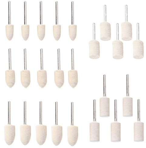 IMIKEYA 30pcs Wool Polishing Wheel Set Buffing Pad for Glass Jewelry Beauty Equipment Mechanical Parts