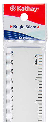 Kathay 86420400. Plastlinjal, 50 cm, transparent, perfekt för skolbruk