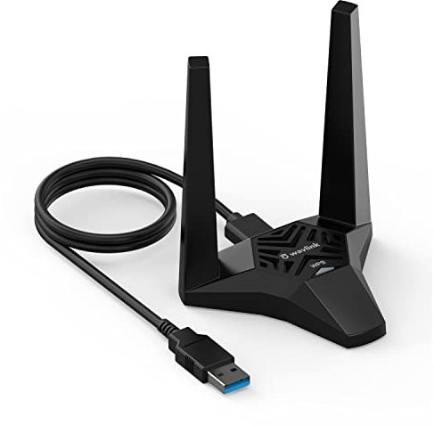 WAVLINK AC1300 USB WiFi Dongle for PC/Laptop, 1300 Mbps USB 3.0 WLAN Stick Adapter with 2.4G/400Mbps + 5G/866Mbps, Magnetic Base, High Gain 2x3dBi Antennas, Soft AP, WPS, for Windows, Mac OS