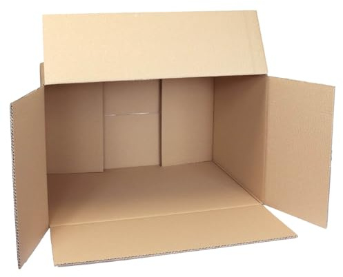 smiley pack Karton 600 x 400 x 400 mm 2-wellig 50 Stück belastbar | Faltkarton, Paket & Pappkiste, stabile Versandschachtel – für DHL, DPD, GLS, Hermes, UPS