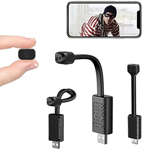 Mini Telecamera Spia Nascosta Telecamera Sorveglianza,Wifi Telecamera Di Sicurezza Full HD 1080P Visione Notturna Nanny Cam,Portatile Casa Microcamera Con Registrazione in Loop-Nero 8 gb