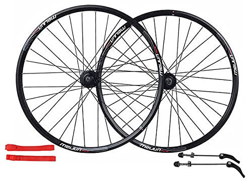 LSRRYD Fahrrad Laufradsatz Fahrrad-Laufradsatz,26inch Mountainbike Doppelwandfelge Scheibenbremse Naben 32H 7-10 Geschwindigkeit Abgedichtetes Lager QR (Color : Black, Size : 26)