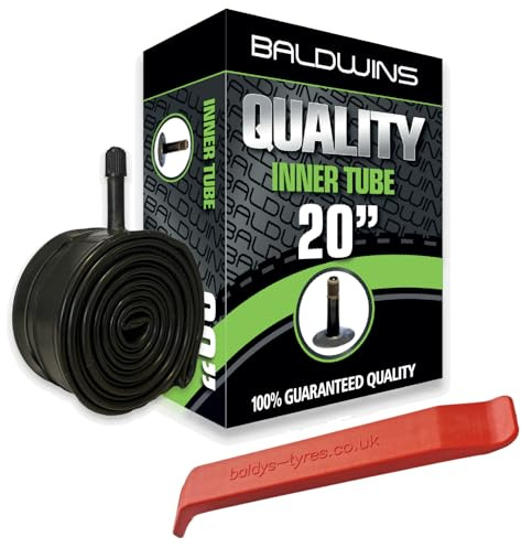 Baldwins Bike Inner Tube 20 x 1.75 to 2.125 Schrader Valve & BALDY'S TYRE LEVER