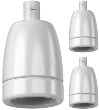 ledscom.de 3x E27 sockel, porslin, vit, 230V AC, max. 300W