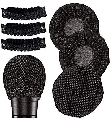 Namvo 100Pcs Disposable Microphone Cover Mic Cover Protective Cap, Non-Woven Microphone Cover Windscreen for KTV Recording Room News Gathering