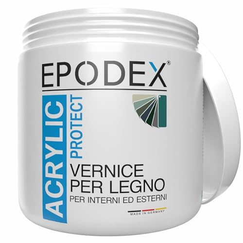 EPODEX ACRYLIC PROTECT Möbelfarbe für Holz, Metall & Kunststoff, Holzlack weiß & schwarz, Möbellack, Türlack & für Küchenfronten, wasserbasiert, abriebfest & wetterfest, 1.1kg - 7m² für 2 Anstriche