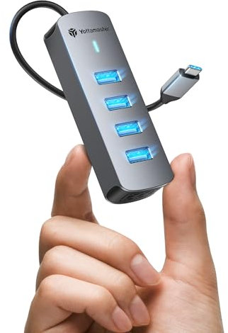 Yottamaster USB C Hub, USB C to USB Hub 4 Ports USB 3.0 Hub with 5Gbps Data Transfer, USB C Splitter Compatible with Phones, Laptops, Tablets, Flash Drive, Mobile HDD, Charging Not Supported