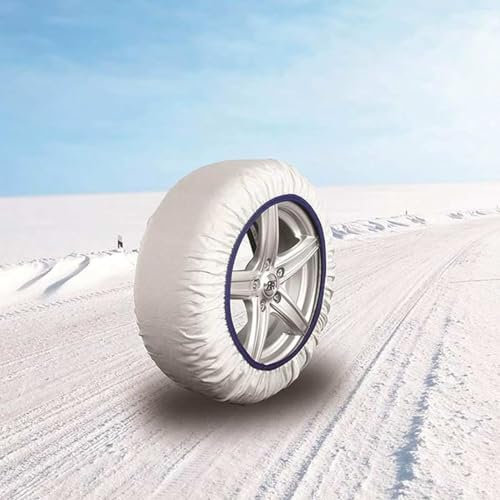 2 piezas de calcetines de nieve homologados EN 16662-1, Color Blanco, Tamaño XL, Cadenas de nieve textiles (Blanco, XL)