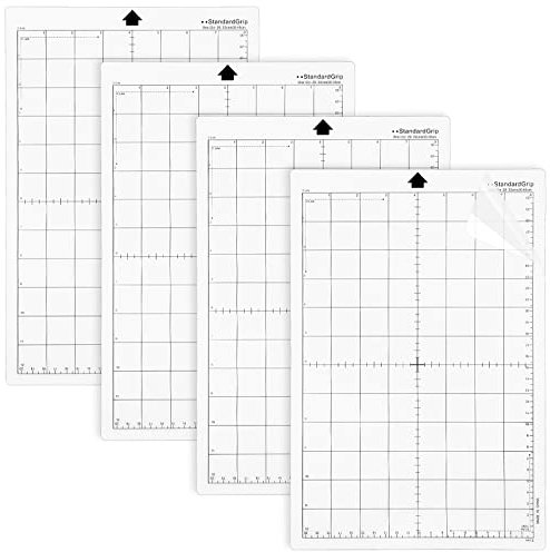 Schneidematte für Silhouette Portrait, 4 Stück 8x12 Zoll Klebstoff Klebrig Kompatibel mit Silhouette Cameo Cricut Explore Plotter, Transparent Vinyl