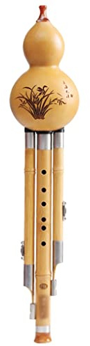 Robuster 7-Loch-Kürbisdraht B- Bis C-gestimmte Kürbisseide Nationales Musikinstrument Kürbisflöte Spielpraxis Hulusi (Color : Wood_B-Flat)