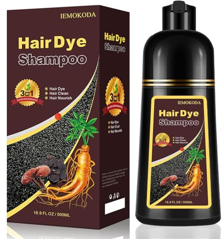 Chestnut Brown Hair Dye Shampoo 3-in-1, Instant & Long-lasting Hair Color Shampoo in Minutes, Gray Hair Coverage for Men & Women, Natural Shampoo Hair Dye for All Hair Types