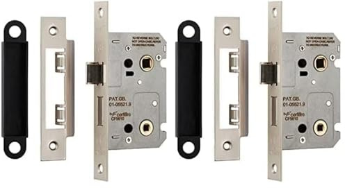 Eurospec Easi-T Bathroom Lock BAE5025SN Satin Nickel, 64 mm Width (Pack of 2)