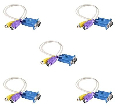 5 set of Portable 15-Pin Laptop VGA SVGA TO S-Video RCA Adapter Video Adapter Cable