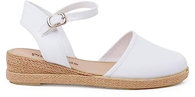 Pisamonas Espadrilles Kilstängning Armbandsspänne Size 38 Color Vit