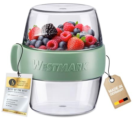 Westmark Pocketbox -Mini-, praktische Meal-Prep-Dose to go, ideal für Joghurt, Obst, Gemüse, Snacks, 400 ml (2 x 200 ml), BPA-frei, Mint-Grün