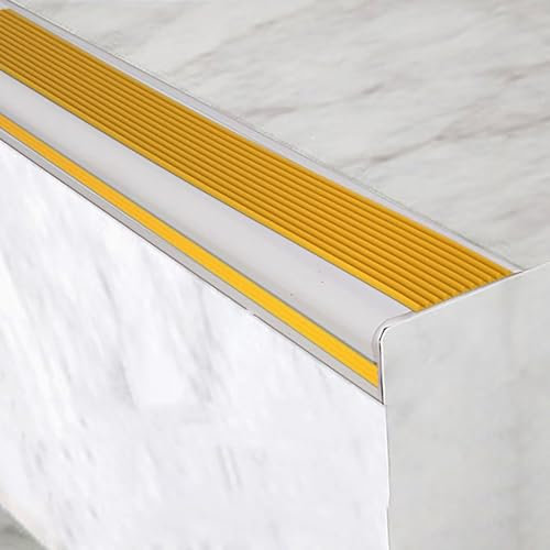 Anti-Rutsch Treppenkante 5x2.5cm Treppenkantenprofil Treppenprofil L-Form PVC Kunststoff Eckenschutz Anti Kantenschutz-Formleiste für Parkett und Laminat Vinyl Bodenleisten für Treppen (Color : Orang