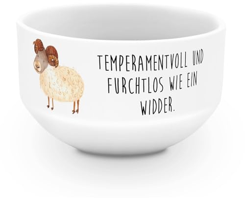 Mr. & Mrs. Panda Schüssel Sternzeichen Widder - Geschenk, Snackschale, schale, Geburtstag April, Design, Müslischale, Bock, März, Schafbock, Obstschale