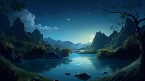 Zgcoyeo Diamond Painting Landschaft Diamond-Painting Berg Diamond Art Painting, Bastelset Erwachsene 5D DIY Diamond Painting Kinder Stickerei Kreuzstich Painting Set, Wanddeko Wohnzimmer 55x30cm A-1