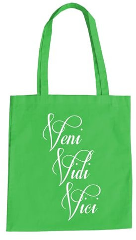 Veni Vidi Vici Baumwolltasche - Ich Kam Sah Und Siegte Caesar Gaius Julius Grün